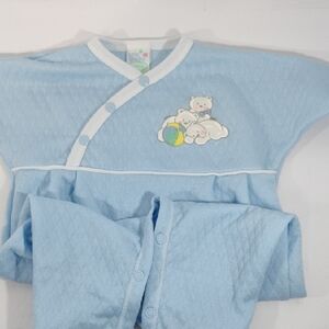 Little Wonders Blue Pajama Set with Bear Design